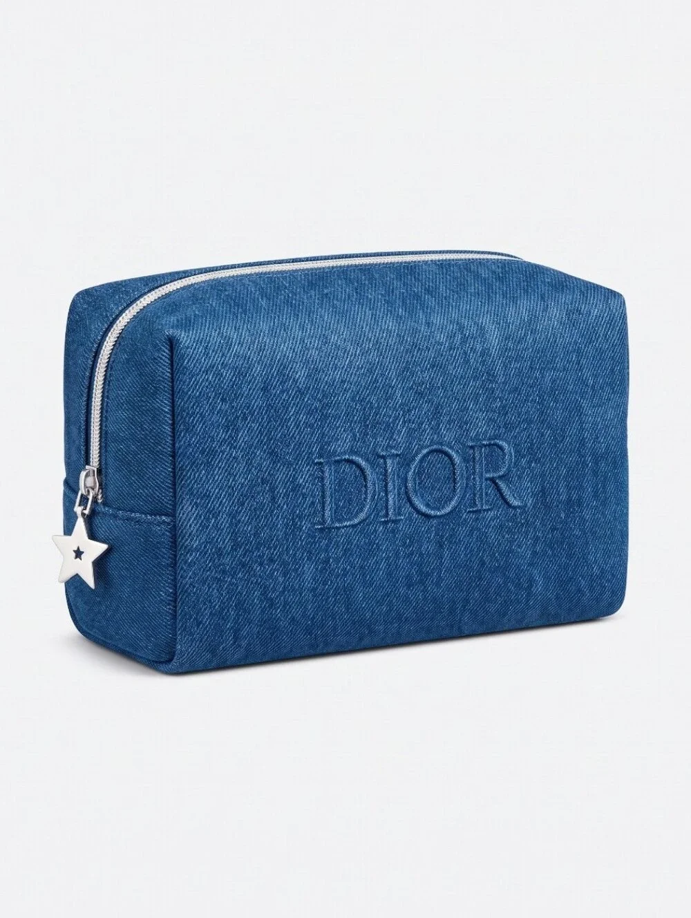 Dior Beauty Denim Embroidered Zip Toiletry/ Crossbody Pouch